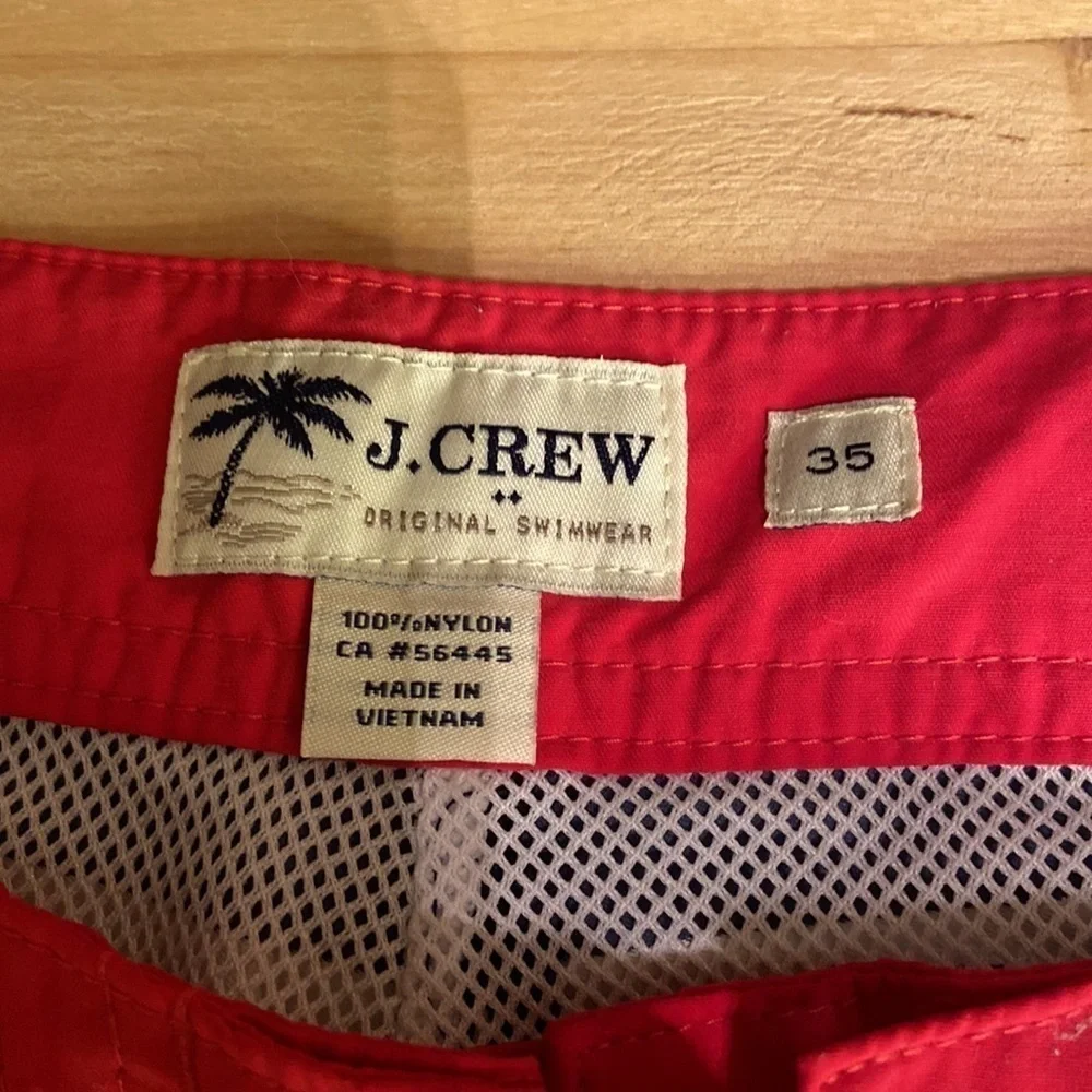 J crew mens swim trunks size 35